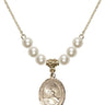 Saint Christopher Crystal Necklace | 3/4 inch | 6mm Beads   14kt Gold Filled