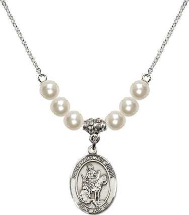 St. Martin of Tours Crystal Necklace | 3/4 inch | 6mm Beads