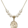 Saint Vincent Ferrer Crystal Necklace | 3/4 inch | 6mm Beads   14kt Gold Filled