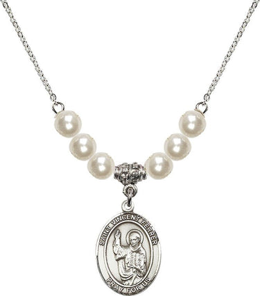 St. Vincent Ferrer Crystal Necklace | 3/4 inch | 6mm Beads