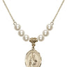 Saint Augustine of Hippo Crystal Necklace | 3/4 inch | 6mm Beads   14kt Gold Filled