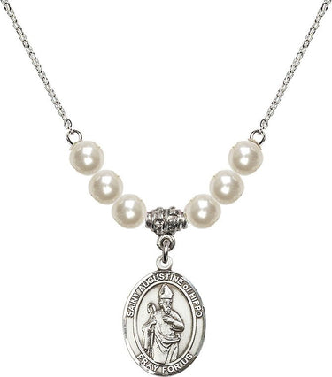 St. Augustine of Hippo Crystal Necklace | 3/4 inch | 6mm Beads