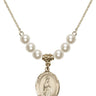 Our Lady of Fatima Crystal Necklace | 3/4 inch | 6mm Beads   14kt Gold Filled