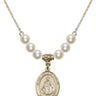 Infant of Prague Crystal Necklace | 3/4 inch | 6mm Beads   14kt Gold Filled