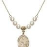 Saint Maria Goretti Crystal Necklace | 3/4 inch | 6mm Beads   14kt Gold Filled