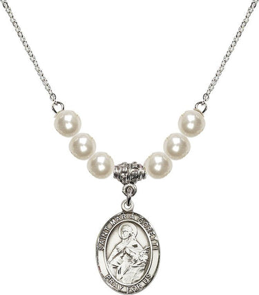 Collar de cristal de Santa María Goretti | 1,9 cm | Cuentas de 6 mm | N31-8208