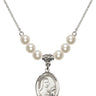 Saint Therese of Lisieux Crystal Necklace | 3/4 inch | 6mm Beads   Sterling Silver