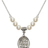 Saint Germaine Cousin Crystal Necklace | 3/4 inch | 6mm Beads   Sterling Silver