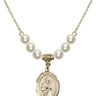 Saint Isaac Jogues Crystal Necklace | 3/4 inch | 6mm Beads   14kt Gold Filled