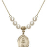 Saint Anastasia Crystal Necklace | 3/4 inch | 6mm Beads   14kt Gold Filled