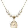 Saint Ignatius of Loyola Crystal Necklace | 3/4 inch | 6mm Beads   14kt Gold Filled