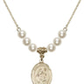 Saint Gertrude of Nivelles Crystal Necklace | 3/4 inch | 6mm Beads   14kt Gold Filled