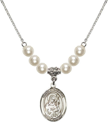 Collar de cristal de Santa Gertrudis de Nivelles | 1,9 cm | Cuentas de 6 mm | N31-8219