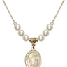 Saint Joseph the Worker Crystal Necklace | 3/4 inch | 6mm Beads   14kt Gold Filled
