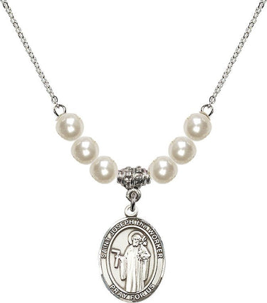 Collar de cristal San José Obrero | 1,9 cm | Cuentas de 6 mm | N31-8220