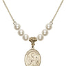 Saint Alphonsus Crystal Necklace | 3/4 inch | 6mm Beads   14kt Gold Filled
