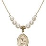 Saint Elizabeth Ann Seton Crystal Necklace | 3/4 inch | 6mm Beads   14kt Gold Filled