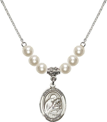 Collar de cristal de San Luis Gonzaga | 1,9 cm | Cuentas de 6 mm | N31-8225