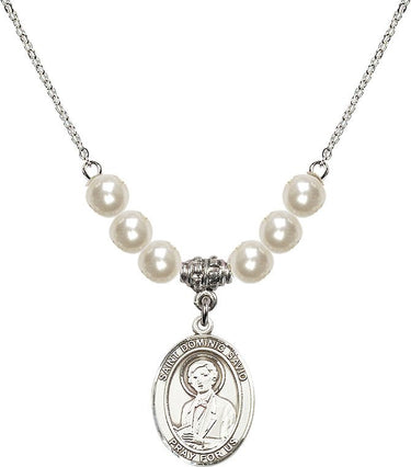 Collar de Cristal de Santo Domingo Savio | 1,9 cm | Cuentas de 6 mm | N31-8227