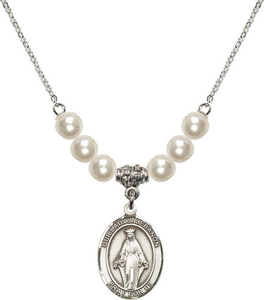 Collar de cristal Nuestra Señora del Líbano | 1,9 cm | Cuentas de 6 mm | N31-8229