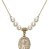 Cross Crystal Necklace | 3/4 inch | 6mm Beads   14kt Gold Filled