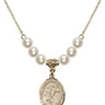 Saint Bernard of Clairvaux Crystal Necklace | 3/4 inch | 6mm Beads   14kt Gold Filled