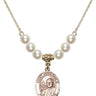 Saint John Paul II Crystal Necklace | 3/4 inch | 6mm Beads   14kt Gold Filled