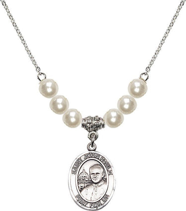 Collar de cristal de San Juan Pablo II | 1.9 cm | Cuentas de 6 mm | N31-8234