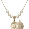 Pope Emeritace  Benedict XVI Crystal Necklace | 3/4 inch | 6mm Beads   14kt Gold Filled