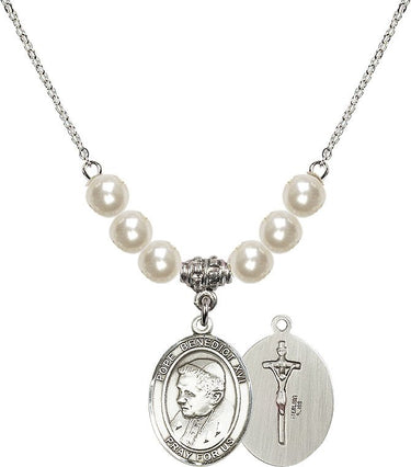 Collar de cristal del Papa emérito Benedicto XVI | 1,9 cm | Cuentas de 6 mm