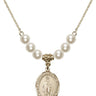 Saint Bartholomew the Apostle Crystal Necklace | 3/4 inch | 6mm Beads   14kt Gold Filled