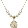 Saint Maurus Crystal Necklace | 3/4 inch | 6mm Beads   14kt Gold Filled