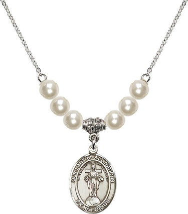 Collar de cristal de Nuestra Señora de Todas las Naciones | 1.9 cm | Cuentas de 6 mm | N31-8242