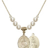 Our Lady of Mount Carmel Crystal Necklace | 3/4 inch | 6mm Beads   14kt Gold Filled