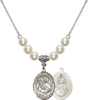 Collar de cristal de Nuestra Señora del Monte Carmelo | 3/4 pulgada | Cuentas de 6 mm | N31-8243
