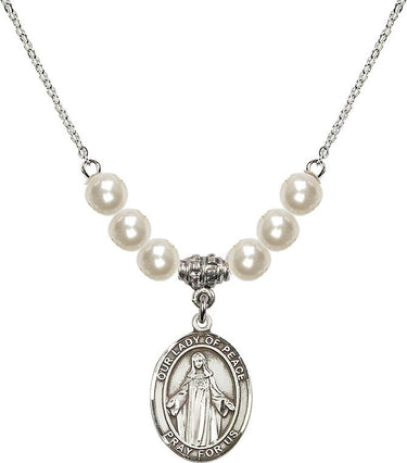 Collar de Cristal Nuestra Señora de la Paz | 3/4 pulgada | Cuentas de 6 mm | N31-8245