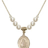 Saint Christian Demosthenes Crystal Necklace | 3/4 inch | 6mm Beads   14kt Gold Filled