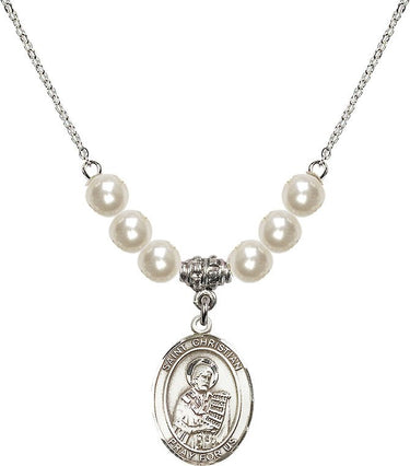 Collar de cristal San Christian Demóstenes | 3/4 pulgada | Cuentas de 6 mm | N31-8257