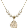 Saint Tarcisius Crystal Necklace | 3/4 inch | 6mm Beads   14kt Gold Filled