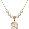 Saint Julia Billiart Crystal Necklace | 3/4 inch | 6mm Beads   14kt Gold Filled