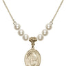 Saint Sharbel Crystal Necklace | 3/4 inch | 6mm Beads   14kt Gold Filled