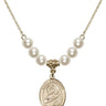 Saint Perpetua Crystal Necklace | 3/4 inch | 6mm Beads   14kt Gold Filled