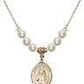 Saint Wenceslaus Crystal Necklace | 3/4 inch | 6mm Beads   14kt Gold Filled