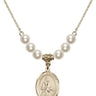 Saint Remigius of Reims Crystal Necklace | 3/4 inch | 6mm Beads   14kt Gold Filled