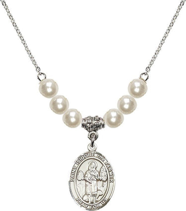 Collar de cristal de San Isidro Labrador | 3/4 pulgada | Cuentas de 6 mm | N31-8276