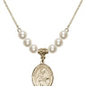 Saint Gabriel Possenti Crystal Necklace | 3/4 inch | 6mm Beads   14kt Gold Filled