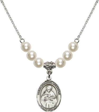Collar de cristal de San Gabriel Possenti | 3/4 pulgada | Cuentas de 6 mm | N31-8279