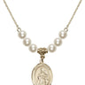 Saint Angela Merici Crystal Necklace | 3/4 inch | 6mm Beads   14kt Gold Filled
