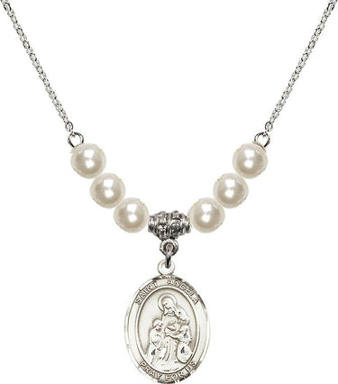 Saint Angela Merici Crystal Necklace | 3/4 inch | 6mm Beads | N31-8284