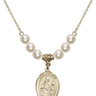 Saint Walter of Pontnoise Crystal Necklace | 3/4 inch | 6mm Beads   14kt Gold Filled